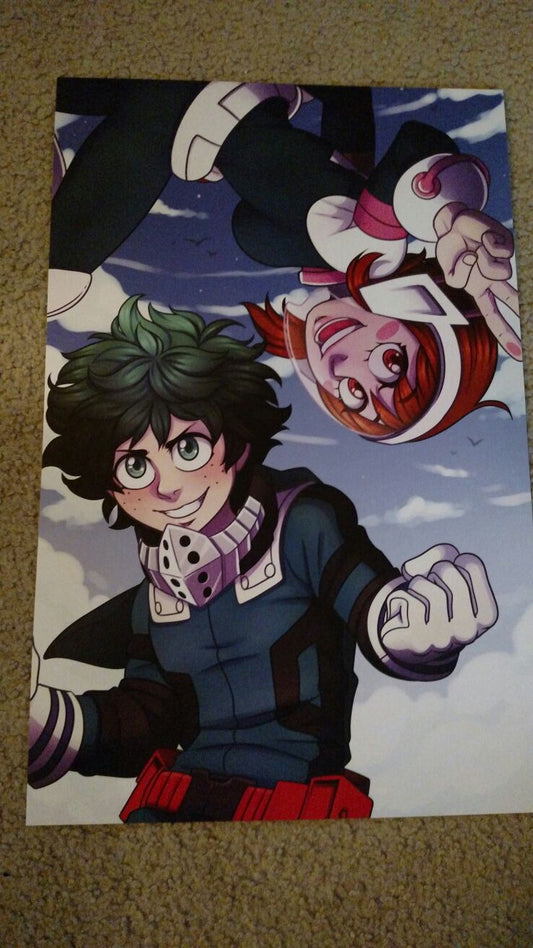 Deku and Ochako (My Hero Academia) Art Print