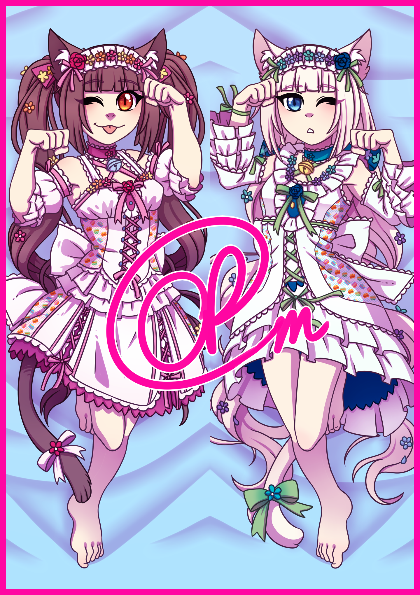 Chocola/Vanilla (Nekopara) Dakimakura/Body Pillowcase