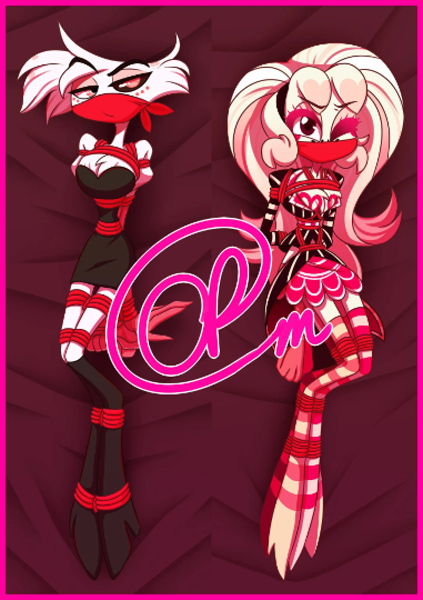 Mature NSFW Angel Dust and Molly (Hazbin Hotel) Dakimakura/Body Pillowcase